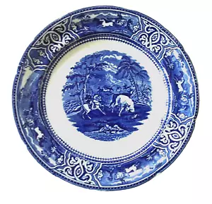GEORGE JONES & SONS BLAU & WEISS TRANSFERGESCHIRR TELLER - TORO MUSTER - Bild 1 von 5