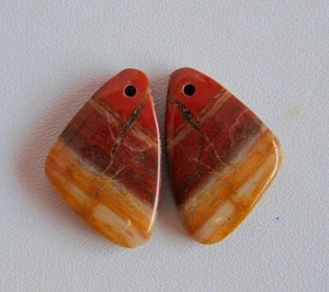 Natural Zebra Jasper Wire Wrapping Front To Back Drilled Fancy Trillion Beads - Picture 1 of 5