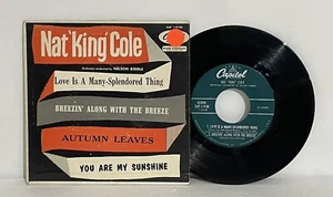 NAT KING COLE -LOVE IS A MANY SPLENDORED THING EP-45 RPM RECORD VG +  A15 - Picture 1 of 2