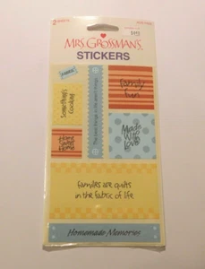 Mrs Grossman's Stickers Lot of 2 Sheets Package ~Fabric Family Captions~ 2003 - Picture 1 of 2
