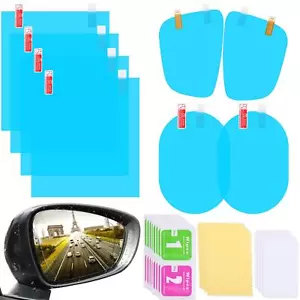 8Pcs Car Rearview Mirror Film Anti Fog Glare Rainproof Waterproof Mirror Film - Picture 1 of 7