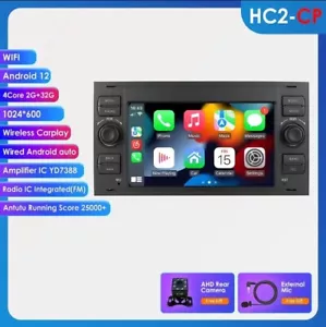 Autoradio Ford Focus C- Max-Mondeo-Transit-Fiesta-Kuga 2004-2012. 2G+32GB+Retro. - Foto 1 di 7