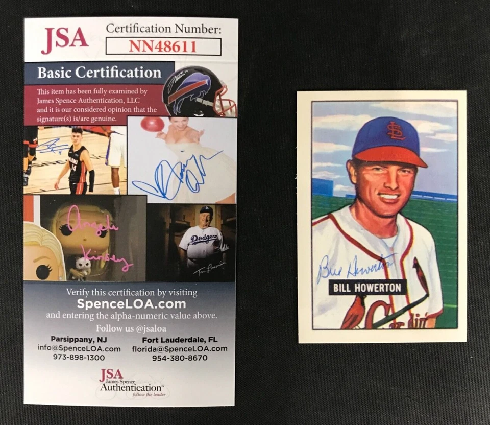 Bill Howerton Signed 1986 C.C.C. Reprint Card #229 JSA AUTO 1951 Bowman (d.2001) - Image 1 of 4