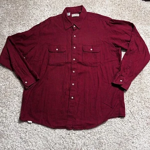 Camisa DE COLECCIÓN LL Bean Para Hombres XL Roja Franela a Cuadros Botón Senderismo Pesca Bolsillo - Imagen 1 de 15