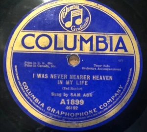 Henry Burr/Sam Ash 1916 Columbia Records 78 RPM #1899 PRICE CUT !! - Foto 1 di 1