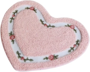 Bathroom Floor Mat,Heart-Shaped Bathroom Non-Slip Mattoilet Non-Slip Carpet Mat - Picture 1 of 12