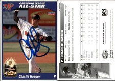 Charlie Haeger Signed 2005 Choice Carolina-California All-Stars #18 Card Auto AU