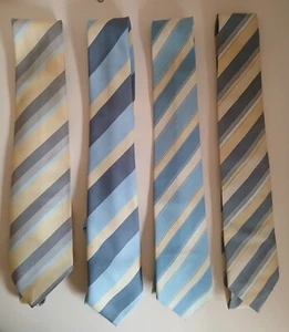 M&S Marks & Spencer Neck stripey ties x4 1980's polyester - Picture 1 of 4
