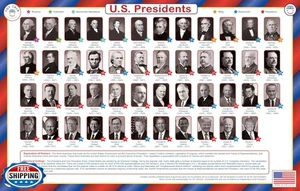 Mantel individual educativo para niños Tot Talk presidentes de Estados Unidos - doble cara, impermeable - Imagen 1 de 5