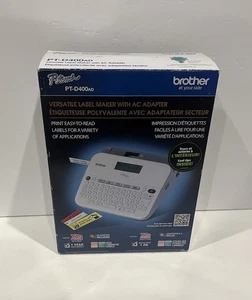 Máquina de etiquetas de escritorio Brother PT-D400AD con adaptador de CA y etiquetas de muestra FUNCIONA PROBADO - Imagen 1 de 9