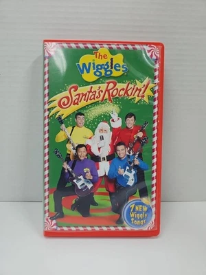 The Wiggles "Santa's Rockin!" VHS Rare Red Clamshell Used Kids Tv Show Musical - Image 1 of 4
