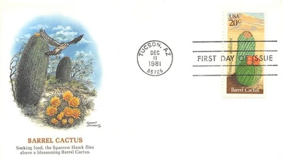 Scott #1952 Barrel Cactus 1981 First Day Cover FDC Fleetwood - Image 1 of 2