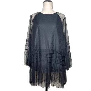 Mod X schwarz Rüschen Spitze Overlay Tunika Top/Kleid Damen Gr. XL Whimsigoth Witchy - Bild 1 von 8