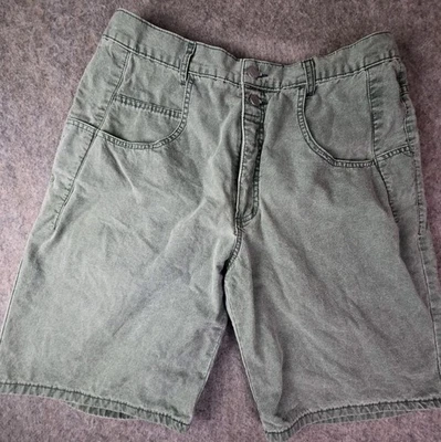 Vintage Guess 2 Button Front Georges Marciano Green Denim Shorts SZ 34 USA - Image 1 of 4