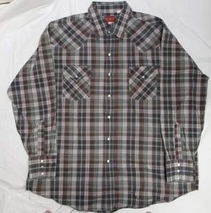 PLAINS WESTERN, MENS LONG SLEEVE SHIRT SIZE  XL  WESTERN YOKE PEARL SNAPS #22 - Picture 1 of 9