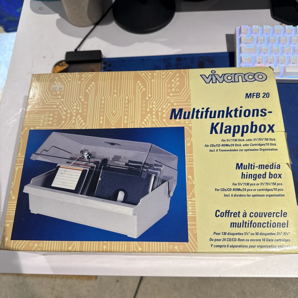 Vivanco Diskette 3.5" Floppy Disk Lockable Storage Box  NEW - Image 1 of 1