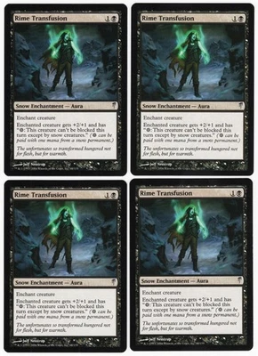 Rime Transfusion x4 4x 2006 Coldsnap PLAYSET Black Snow Enchantment MTG NM AZ1 - Image 1 of 2