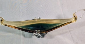 MURANO mundgeblasener GONDEL BOOT ASCHENBECHER blau grün Glas Vintage 60er Jahre 11" - Bild 1 von 12