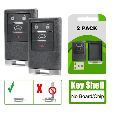 2 Remote Key Shell Case Cover Fob For 2008 2009 2010 2011 2012 2013 Cadillac CTS - Image 1 of 4