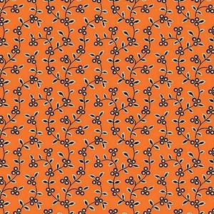 Andover - Midnight Moon - Vine - Pumpkin, Fabric BTY - Picture 1 of 6