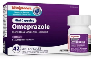 24 Pack-Omeprazole Delayed Release Tablets 20 mg, Acid Reducer, Treats Heartburn - Picture 1 of 2