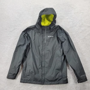 Columbia Jacket Windbreaker Rain Omni Tech Youth Sz Large 14-16 Gray Hood Kids - Picture 1 of 10