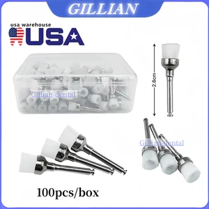 100 Pcs/box Dental Prophy Polishing Brush Bowl Cup Shape Brushes White Nylon - Bild 1 von 5