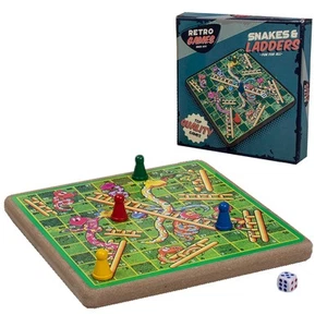Retro Games Family Fun - Wooden Snakes and Ladders Christmas stocking filler - Picture 1 of 1
