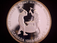1988 Canada Silver 'Saint-Maurice Ironworks' 'Frosted Proof' Dollar Coin