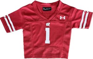 Baby Under Armour #1 Wisconsin Badgers Replica Football Jersey Red 6 Month