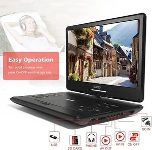 16.9" Portable DVD Player with 14.1" Large HD Screen, High Volume Speaker, 6hr - Picture 1 of 6