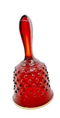 Vintage Bell Fenton Ruby Red Glass Hobnail Pattern 3667 No Clapper Contemporary - Image 1 of 4