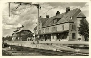 sweden, KIRUNA, Railway Station, Hotel (1952) RPPC Postcard - Bild 1 von 2