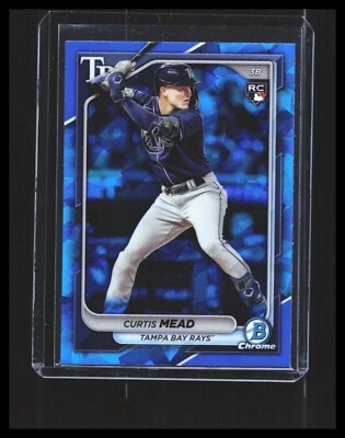2024 Curtis Mead Rookie Card Bowman Blue Ice - #49 Tampa Bay Rays  - Image 1 of 3