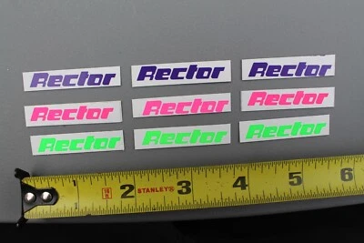 Rector Skateboard Pads Neon Pink Green 70's OG Skateboarding STICKER - Lot of 9 - Image 1 of 4