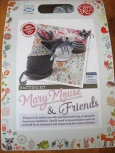 Mary Mouse & Friends Knitting Kit Makes 3 Mice 17cm Wool Needles All Supplies - Picture 1 of 4