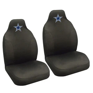 NFL Dallas Cowboys Car Truck Suv Black Front Bucket Seat Covers Set - Picture 1 of 6