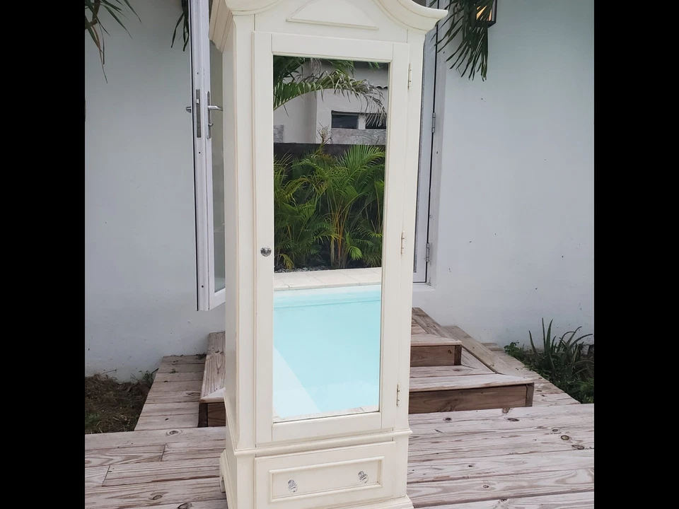 Ethan Allen Legacy Bonnetiere Armoire Wardrobe Country Beige Color - Image 1 of 4