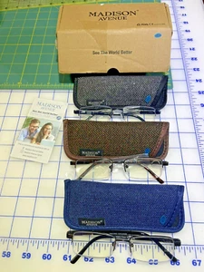 Madison Avenue 2.0 reading glasses, 3 Pack, +2.00 - Picture 1 of 7