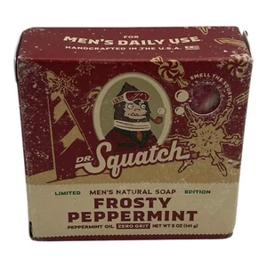 Dr. Squatch FROSTY PEPPERMINT Limited Edition Natural Soap 5oz Christmas New - Picture 1 of 3