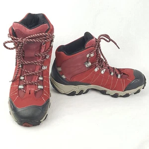Oboz Womens 6" Hiking Boots Size 9 Red Bridger Mid Bdry Waterproof 22102 - Picture 1 of 13