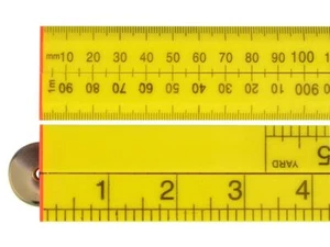 Faithfull - Folding Rule Yellow ABS Plastic 1 Metre / 39in - - Picture 1 of 1