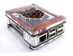 C4Labs - Zebra Inlay Fan Case (Wood) ~ for Raspberry Pi 4B, 3B+ - Picture 1 of 6