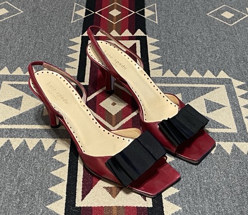 Kate Spade Rubino Punta Aperta Tacchi Tg 8 Slip On Fiocco Cocktail T8