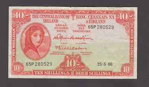 IRELAND P.63-0529 10 SHILLINGS 1966 PFX 65P VERY FINE WE COMBINE 2206 - Picture 1 of 2