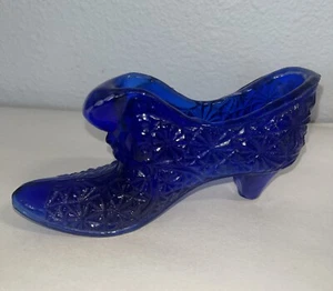 Cobalt Blue Glass Shoe - Picture 1 of 4