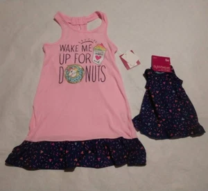 NWT Girls 4 Donut Nightgown & Matching Doll Gown Fits 18" Doll - Picture 1 of 1