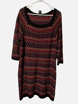 Lane Bryant Sweater Dress Women’s 18/20 Semi Sheer Multicored Bright Stretch - Изображение 1 из 4