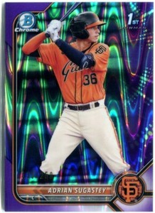ADRIAN SUGASTEY 2022 Bowman Chrome PURPLE RAYWAVE REFRACTOR #BCP-19 /250
