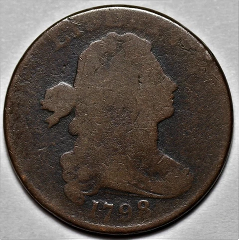1798 Draped Bust Large Cent - US 1c Copper Penny Coin - L37 Cover